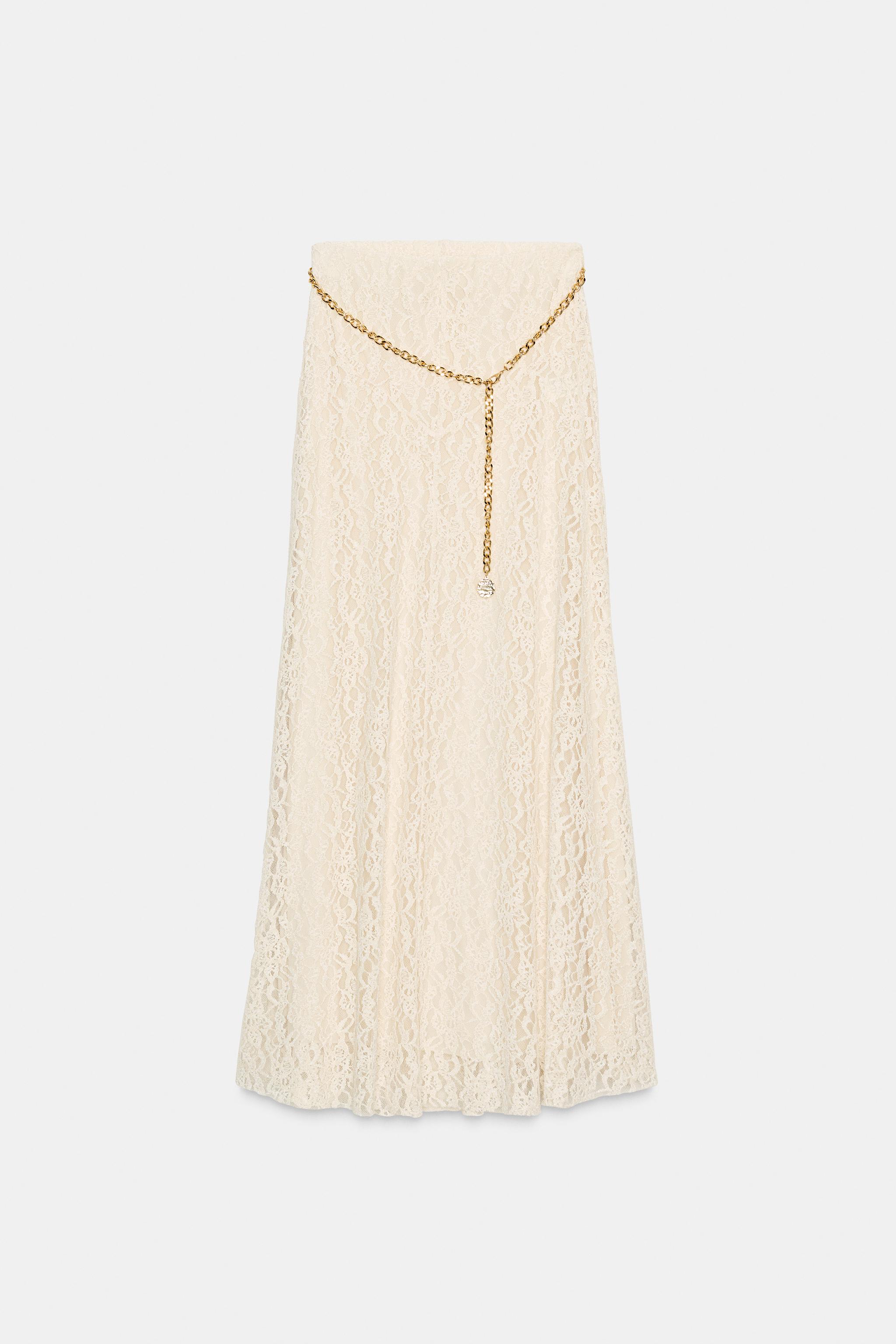 MIDI SKIRT WITH CHAIN BELT